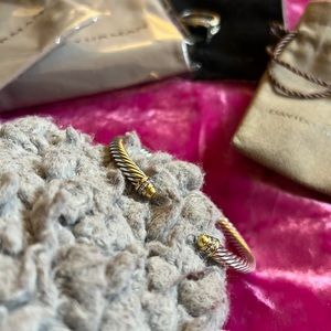 David Yurman Sterling and Gold Bangle 5mm
